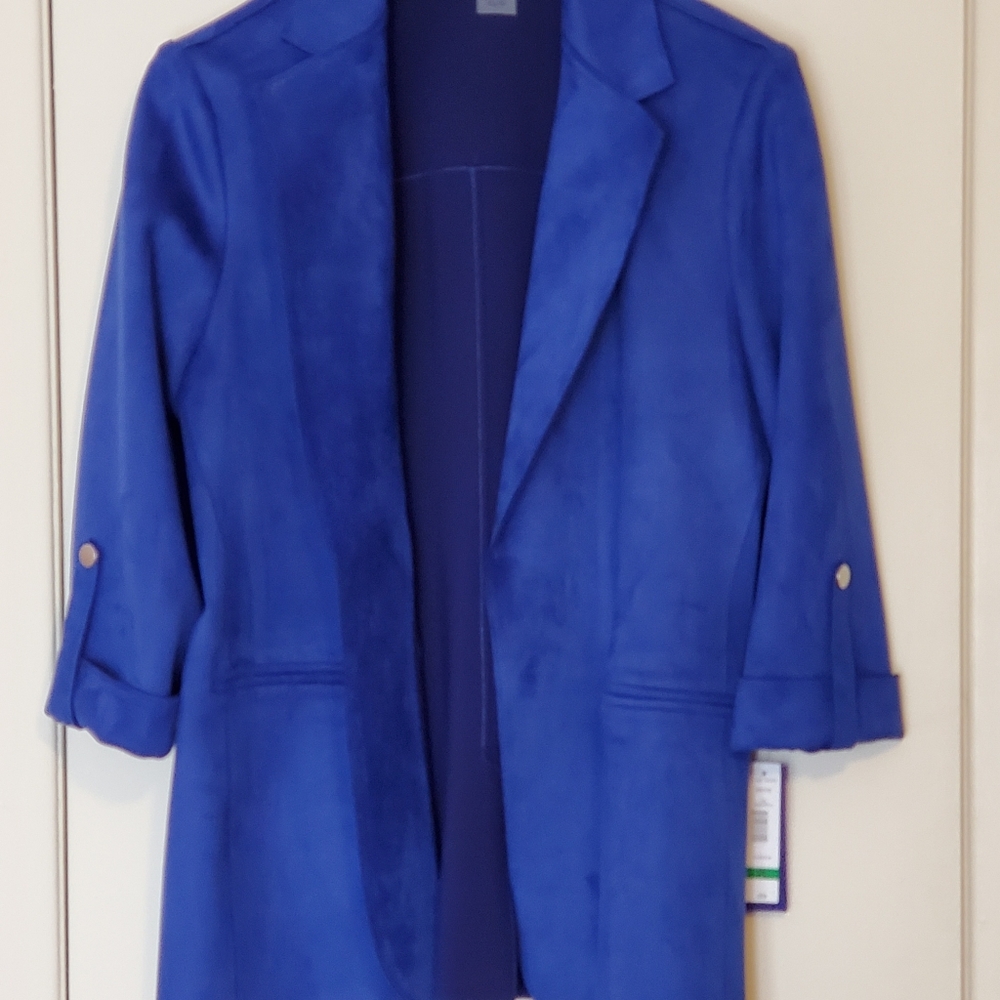 New Suedine 3/4 Sleeve Blue Jacket